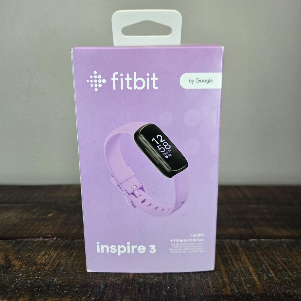 Fitbit Inspire 3 Heart Rate Monitor Health Fitness Tracker Lilac No Charger